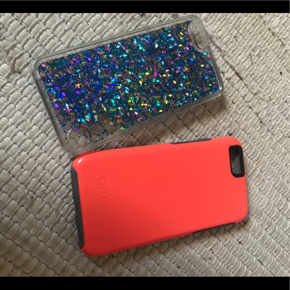 2 iphone 6 cases. Otter box and Glitter case.